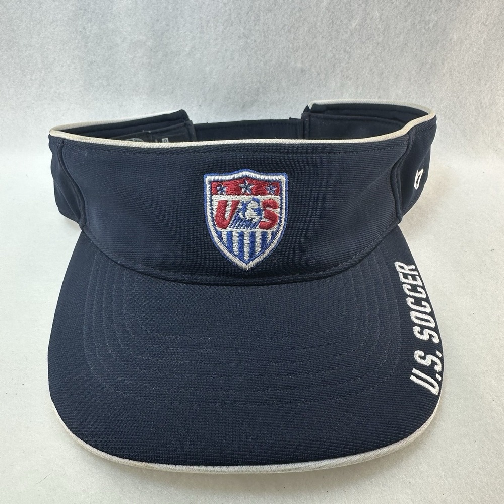 USA Soccer Visor '47 Brand Navy Blue Embroidered Adjustable One Size Hat